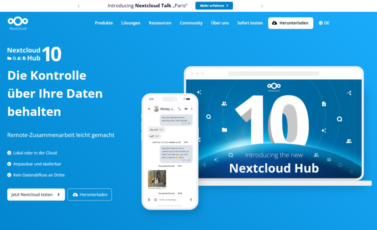 datenmanagement mit Nextcloud open source cloudloesung kostenlos fuer unternehmen